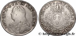 LOUIS XV THE BELOVED Écu aux branches d&nbsp;olivier, buste habillé 1731 Tours VF/VF