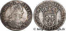 LOUIS XIV &nbsp;THE SUN KING&nbsp; Quart d&nbsp;écu, portait à la mèche longue 1653 Dijon VF/XF