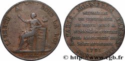 REVOLUTION COINAGE Monneron de 2 sols à la Liberté 1791 Birmingham, Soho