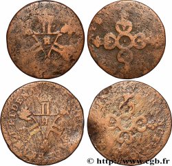 LOUIS XIV &nbsp;THE SUN KING&nbsp; Lot de deux pièces de six deniers n.d. Divers ateliers