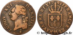 LOUIS XVI Sol dit &nbsp;à l&nbsp;écu&nbsp; 1791 Metz