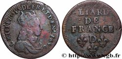 LOUIS XIV &nbsp;THE SUN KING&nbsp; Liard de cuivre, 2e type 1656 Vimy-en-Lyonnais (actuellement Neuville-sur-Saône)