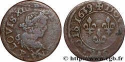 LOUIS XIII  Double tournois, 19e type 1639 Tours