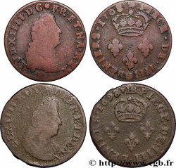 LOUIS XIV &nbsp;THE SUN KING&nbsp; IIII deniers, lot de 2 ex. n.d. Strasbourg