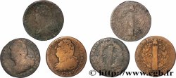 LOUIS XVI (MONARQUE CONSTITUTIONNEL)  2 sols dit &nbsp;au faisceau&nbsp;, types divers, lot de 3 ex. n.d. Ateliers divers