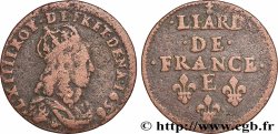 LOUIS XIV &nbsp;THE SUN KING&nbsp; Liard de cuivre, 2e type 1656 Meung-sur-Loire