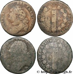 LOUIS XVI 12 deniers dit &nbsp;au faisceau&nbsp;, type FRANCOIS, lot de 2 ex. n.d. Ateliers divers