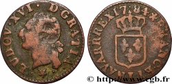 LOUIS XVI Liard dit &nbsp;à l&nbsp;écu&nbsp; 1784 Bayonne