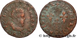 LOUIS XIII  Double tournois, grand buste enfantin, drapé à large fraise 1613 Aix-en-Provence