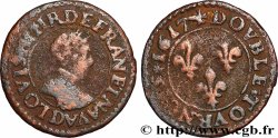 LOUIS XIII  Double tournois, type 4 1617 Lyon