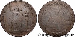 REVOLUTION COINAGE Monneron de 2 sols à la Liberté 1791 Birmingham, Soho