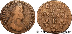 LOUIS XIV &nbsp;THE SUN KING&nbsp; Liard, 3e type, buste âgé 1694 Lyon