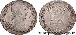 LOUIS XIV &nbsp;THE SUN KING&nbsp; Demi-écu, portrait à la mèche longue 1659 Rennes AU/XF