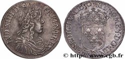 LOUIS XIV LE GRAND OU LE ROI SOLEIL Demi-écu, portrait à la mèche longue 1650 La Rochelle