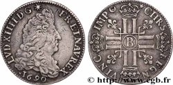 LOUIS XIV &nbsp;THE SUN KING&nbsp; Quart d&nbsp;écu aux huit L, 1er type 1690 Rouen