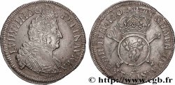 LOUIS XIV &nbsp;THE SUN KING&nbsp; Demi-écu aux insignes 1702 Paris XF/AU