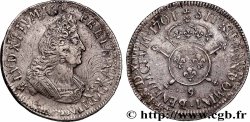 LOUIS XIV &nbsp;THE SUN KING&nbsp; Demi-écu aux insignes 1701 Rennes