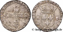 LOUIS XIII  Quart d&nbsp;écu, à la croix fleurdelisée, titulature côté croix 1618 Bayonne
