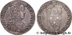 LOUIS XIV LE GRAND OU LE ROI SOLEIL Demi-écu, portrait à la mèche longue 1650 La Rochelle
