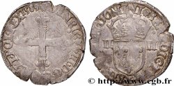 HENRI III Quart d&nbsp;écu, croix de face 1589 Nantes