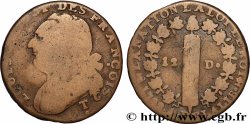 LOUIS XVI 12 deniers dit &nbsp;au faisceau&nbsp;, type FRANÇOIS 1792 Saumur