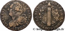 LOUIS XVI 2 sols dit &nbsp;au faisceau&nbsp;, type FRANÇOIS 1792 Paris