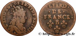 LOUIS XIV &nbsp;THE SUN KING&nbsp; Liard de cuivre, 2e type 1655 Pont-de-l’Arche