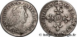 LOUIS XIV &nbsp;THE SUN KING&nbsp; Quatre sols à la croix formée de lis 1676 Vimy-en-Lyonnais (actuellement Neuville-sur-Saône)