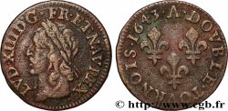 LOUIS XIII  Double tournois, type de Warin 1643 Corbeil
