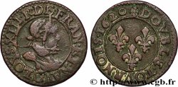 LOUIS XIII LE JUSTE Double tournois, type 2 de Poitiers 1620 Poitiers