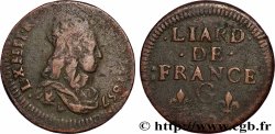 LOUIS XIV &nbsp;THE SUN KING&nbsp; Liard de cuivre, 2e type 1657 Lusignan