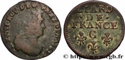 LOUIS XIV &nbsp;THE SUN KING&nbsp; Liard, 3e type, buste âgé 1697 Poitiers