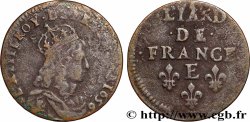 LOUIS XIV LE GRAND OU LE ROI SOLEIL Liard de cuivre, 2e type 1656 Meung-sur-Loire