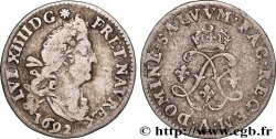 LOUIS XIV LE GRAND OU LE ROI SOLEIL Quatre sols aux deux L 1692 Paris