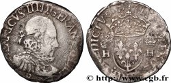 HENRY III Demi-teston, 3e type, col fraisé 1575 Rouen