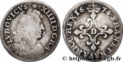 LOUIS XIV &nbsp;THE SUN KING&nbsp; Quatre sols à la croix formée de lis 1674 Vimy-en-Lyonnais (actuellement Neuville-sur-Saône)