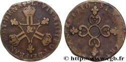 LOUIS XIV LE GRAND OU LE ROI SOLEIL Pièce de six deniers 1710 Aix-en-Provence