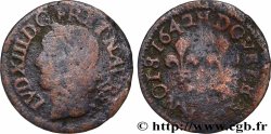 LOUIS XIII LE JUSTE Double tournois, type de Warin 1642 La Rochelle