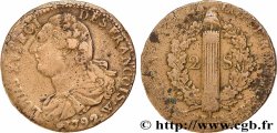 LOUIS XVI (MONARQUE CONSTITUTIONNEL)  2 sols dit &nbsp;au faisceau&nbsp;, type FRANCOIS 1792 Lille