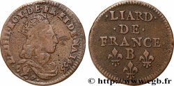 LOUIS XIV &nbsp;THE SUN KING&nbsp; Liard de cuivre, 2e type 1655 Pont-de-l’Arche
