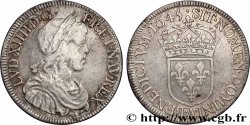 LOUIS XIV &nbsp;THE SUN KING&nbsp; Demi-écu, portrait à la mèche courte 1645 Paris, Monnaie du Louvre VF