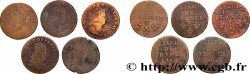 LOUIS XIV &nbsp;THE SUN KING&nbsp; Liard de cuivre, lot de 5 ex. n.d. Ateliers divers