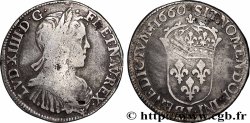 LOUIS XIV &nbsp;THE SUN KING&nbsp; Demi-écu, portrait à la mèche longue 1660 Bayonne