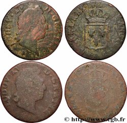 LOUIS XV &nbsp;THE WELL-BELOVED&nbsp; Sol dit &nbsp;à la vieille tête&nbsp;, lot de 2 ex. n.d. Ateliers divers