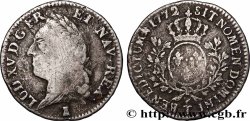 LOUIS XV &nbsp;THE WELL-BELOVED&nbsp; Demi-écu aux branches d’olivier, buste lauré 1772 Nantes VF