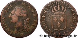 LOUIS XVI Sol dit &nbsp;à l&nbsp;écu&nbsp; 1791 Limoges VF