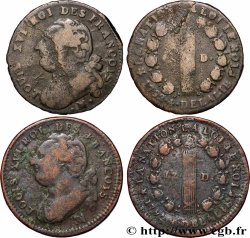 LOUIS XVI 12 deniers dit &nbsp;au faisceau&nbsp;, type FRANCOIS, lot de 2 ex. n.d. Ateliers divers