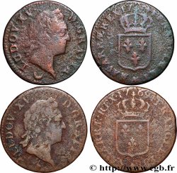 LOUIS XV &nbsp;THE WELL-BELOVED&nbsp; Sol dit &nbsp;à la vieille tête&nbsp;, lot de 2 ex. n.d. Ateliers divers