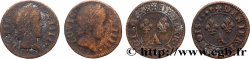 LOUIS XIV &nbsp;THE SUN KING&nbsp; Denier tournois, lot de 2 ex.  s.m. Paris, Moulin du Louvre