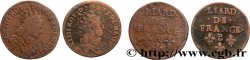 LOUIS XIV &nbsp;THE SUN KING&nbsp; Liard de cuivre “à la tête couronnée”, lot de 2 ex. n.d. Ateliers divers